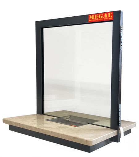 20. Consular window 700x800mm with dual-function bulletproof glass BR3